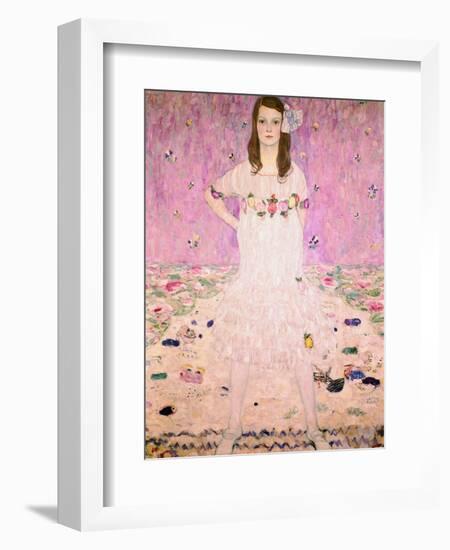 Girl in White-Gustav Klimt-Framed Premium Giclee Print