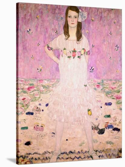 Girl in White-Gustav Klimt-Stretched Canvas