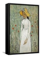 Girl in White-Vincent van Gogh-Framed Stretched Canvas