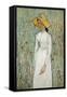 Girl in White-Vincent van Gogh-Framed Stretched Canvas