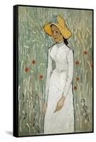 Girl in White-Vincent van Gogh-Framed Stretched Canvas
