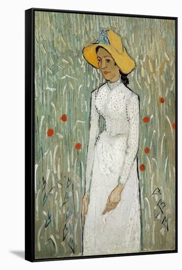 Girl in White-Vincent van Gogh-Framed Stretched Canvas