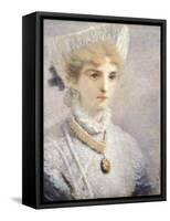 Girl in White-Daniele Ranzoni-Framed Stretched Canvas