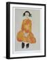 Girl in Yellow Dress, 1911-Egon Schiele-Framed Art Print