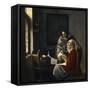 Girl Interrupted at Her Music, c.1658-69-Johannes Vermeer-Framed Stretched Canvas
