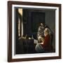 Girl Interrupted at Her Music, c.1658-69-Johannes Vermeer-Framed Giclee Print