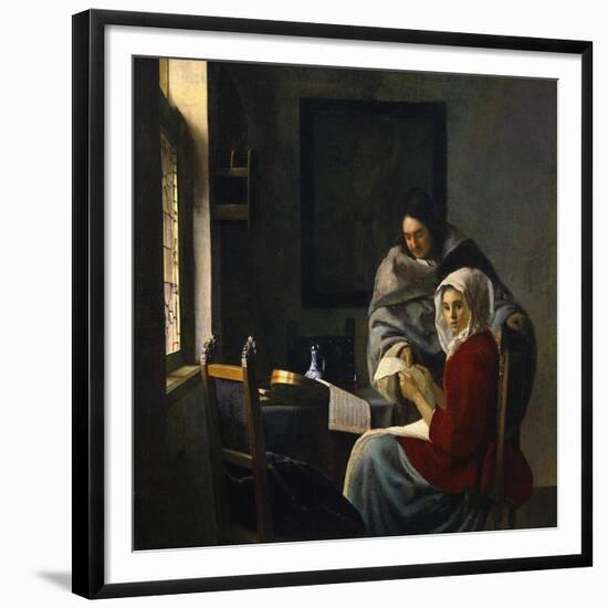 Girl Interrupted at Her Music, c.1658-69-Johannes Vermeer-Framed Giclee Print