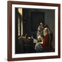 Girl Interrupted at Her Music, c.1658-69-Johannes Vermeer-Framed Giclee Print