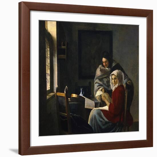 Girl Interrupted at Her Music, c.1658-69-Johannes Vermeer-Framed Giclee Print