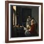 Girl Interrupted at Her Music, c.1658-69-Johannes Vermeer-Framed Giclee Print