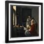 Girl Interrupted at Her Music, c.1658-69-Johannes Vermeer-Framed Premium Giclee Print