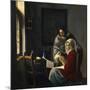 Girl Interrupted at Her Music, c.1658-69-Johannes Vermeer-Mounted Premium Giclee Print