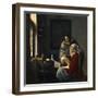 Girl Interrupted at Her Music, c.1658-69-Johannes Vermeer-Framed Giclee Print