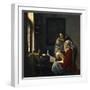 Girl Interrupted at Her Music, c.1658-69-Johannes Vermeer-Framed Giclee Print