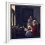 Girl Interrupted at Her Music, C. 1660-Johannes Vermeer-Framed Giclee Print