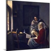 Girl Interrupted at Her Music, C. 1660-Johannes Vermeer-Mounted Giclee Print