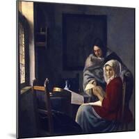 Girl Interrupted in Her Music-Johannes Vermeer-Mounted Giclee Print