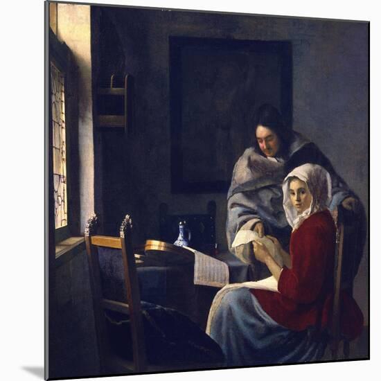 Girl Interrupted in Her Music-Johannes Vermeer-Mounted Giclee Print