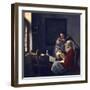 Girl Interrupted in Her Music-Johannes Vermeer-Framed Giclee Print