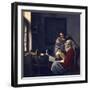 Girl Interrupted in Her Music-Johannes Vermeer-Framed Giclee Print