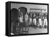 Girl Jockey's Weighing in Before Race-Peter Stackpole-Framed Stretched Canvas