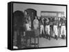 Girl Jockey's Weighing in Before Race-Peter Stackpole-Framed Stretched Canvas