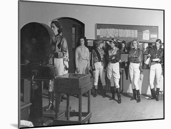 Girl Jockey's Weighing in Before Race-Peter Stackpole-Mounted Photographic Print