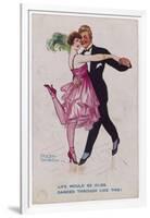 Girl Kicks up Her Heel as She Dances Cheek-To-Cheek-Frederick Spurgeon-Framed Art Print