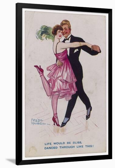 Girl Kicks up Her Heel as She Dances Cheek-To-Cheek-Frederick Spurgeon-Framed Art Print