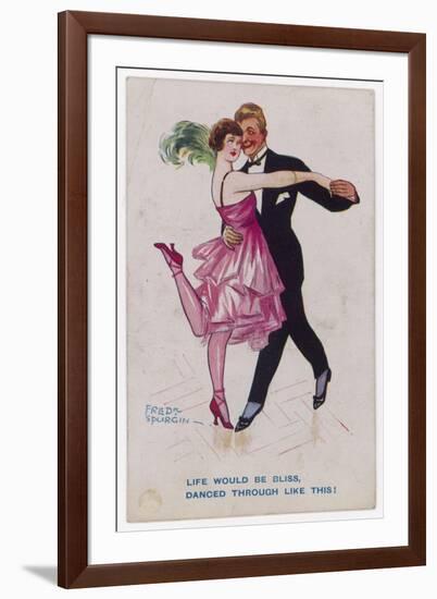 Girl Kicks up Her Heel as She Dances Cheek-To-Cheek-Frederick Spurgeon-Framed Art Print