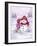 Girl Kissing Snowman-MAKIKO-Framed Giclee Print