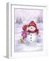 Girl Kissing Snowman-MAKIKO-Framed Giclee Print