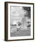 Girl Kneels at Headstone-Philip Gendreau-Framed Photographic Print