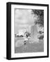 Girl Kneels at Headstone-Philip Gendreau-Framed Photographic Print