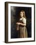 Girl Knitting, 1854-Minna Heeren-Framed Giclee Print