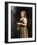 Girl Knitting, 1854-Minna Heeren-Framed Giclee Print