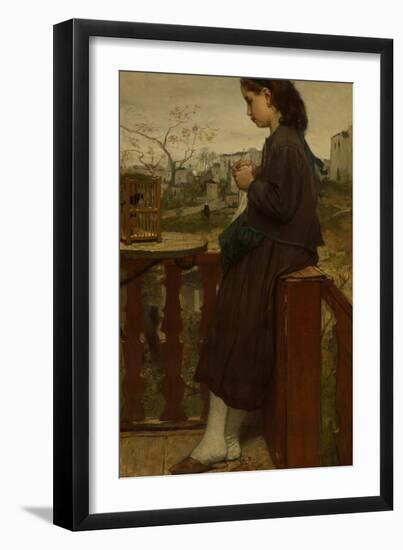 Girl Knitting on a Balcony, Montmartre, 1869-Jacob Maris-Framed Giclee Print