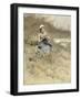 Girl Knitting-Bernardus Johannes Blommers-Framed Art Print