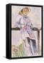 Girl Leaning on a Gate-Lady Edna Clarke Hall-Framed Stretched Canvas