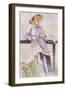 Girl Leaning on a Gate-Lady Edna Clarke Hall-Framed Giclee Print