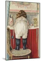 Girl Leaning over Sink Little Mischief-null-Mounted Giclee Print