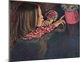 'Girl Looking at Flower Vase', 1902-Stanislaw Wyspianski-Mounted Giclee Print