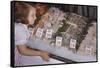 Girl Looking at Seafood Display-William P. Gottlieb-Framed Stretched Canvas