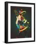 Girl Making Soap Bubbles,Rainbow and Abstract Background-gudron-Framed Art Print