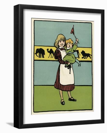 Girl Minds Baby Brother-John Hassall-Framed Art Print