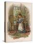 Girl, Mother's Posy 1887-Harriett M Bennett-Stretched Canvas