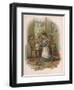 Girl, Mother's Posy 1887-Harriett M Bennett-Framed Art Print