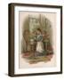 Girl, Mother's Posy 1887-Harriett M Bennett-Framed Art Print