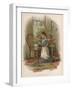 Girl, Mother's Posy 1887-Harriett M Bennett-Framed Art Print