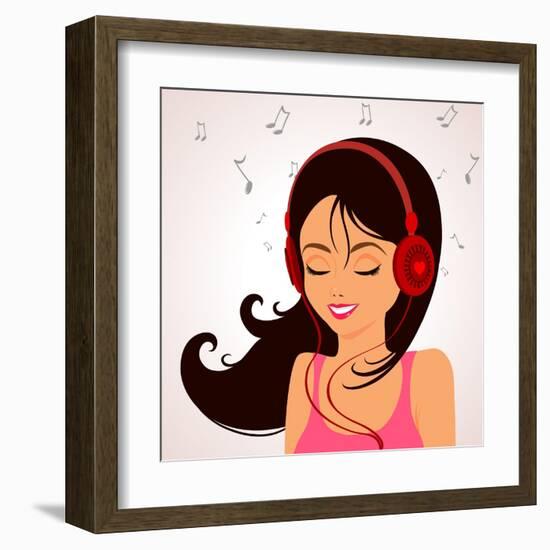 Girl Music-Julka-Framed Art Print